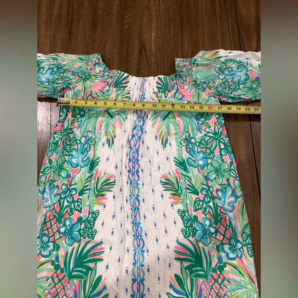 Lilly Pulitzer Resort White Maryellen Coconut Row Off The Shoulder mini Dress S - Picture 5 of 9